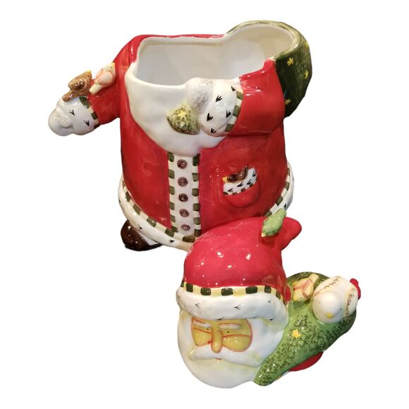 Vintage Gibson 2003 Christmas Santa & Friends Cookie Jar Holiday Decor Red Birds - Picture 7 of 10